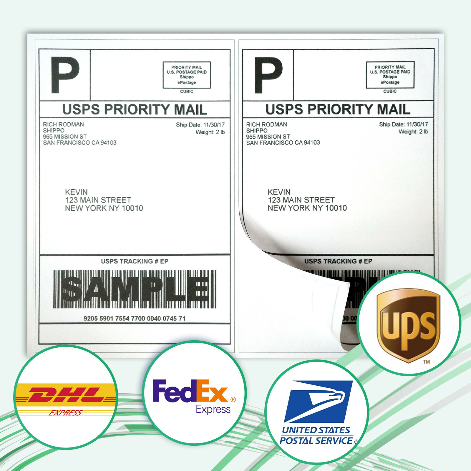 110 Sheets 220 Half Sheet Shipping Labels 8.5 x 5.5 Self Adhesive 200 + 20 EXTRA