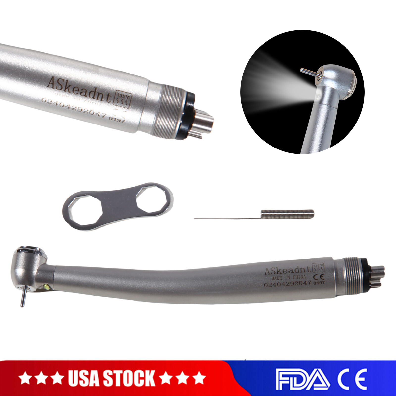 10 Dental PANA Max High Speed LED Handpieces NSK Type Internal Triple Spray Push