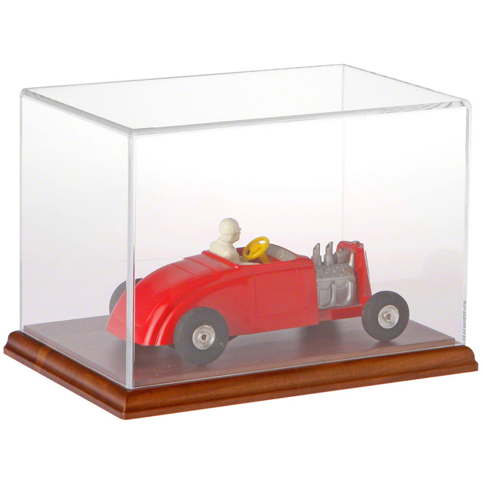 Plymor Clear Acrylic Display Case with Hardwood Base, 9″ W x 6″ D x 6″ H