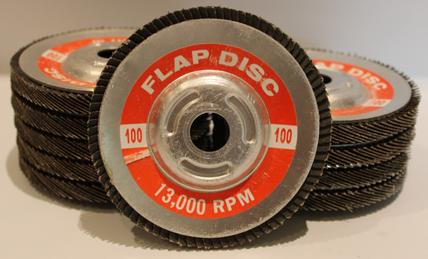 4″ x 5/8″ Angle Sanding Flapper Disc w/ Metal-Back For Grinders 60 100 Grit