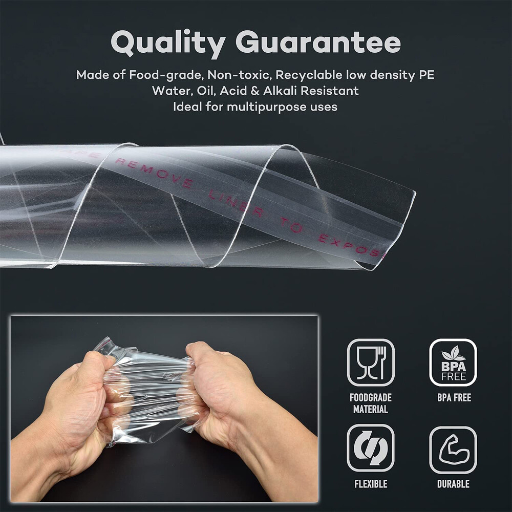 Clear Resealable Poly Bags Self Adhesive Seal Plastic OPP Cellophane Transparent