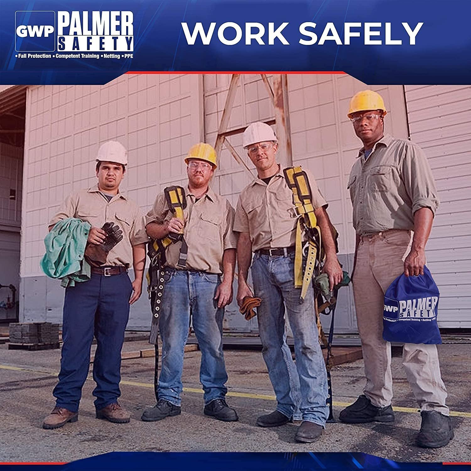 Palmer Safety Safety Harness w/Detachable 6 ft Lanyard I Single Leg Lanyard…