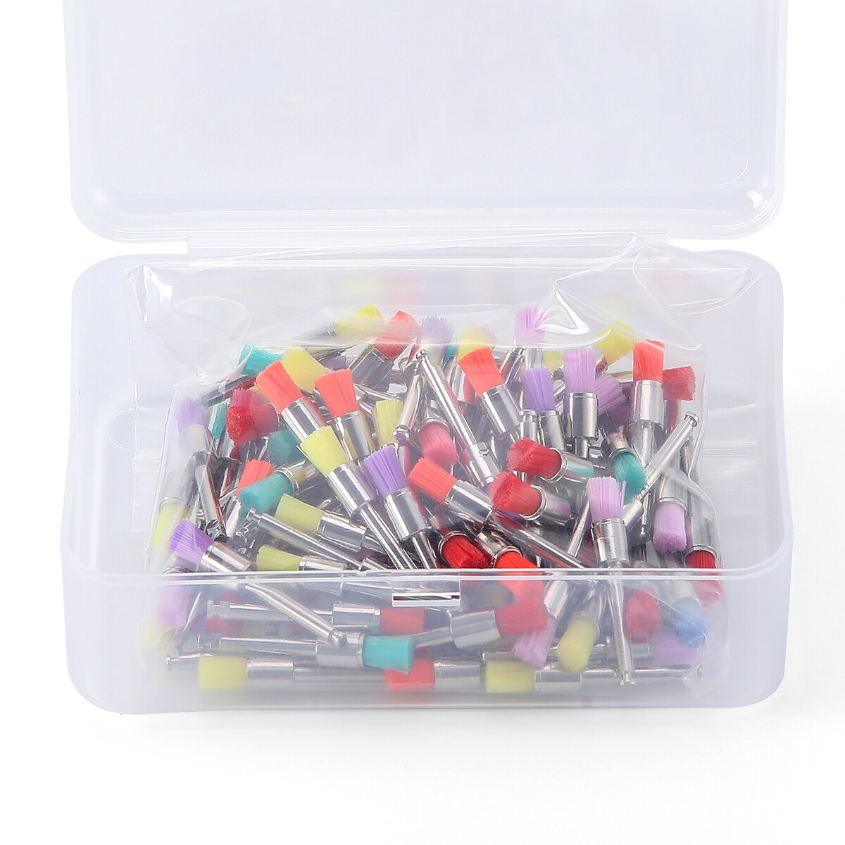 100pcs Dental Nylon Bowl Polishing Polisher Prophy Flat Type Colorful Brushes