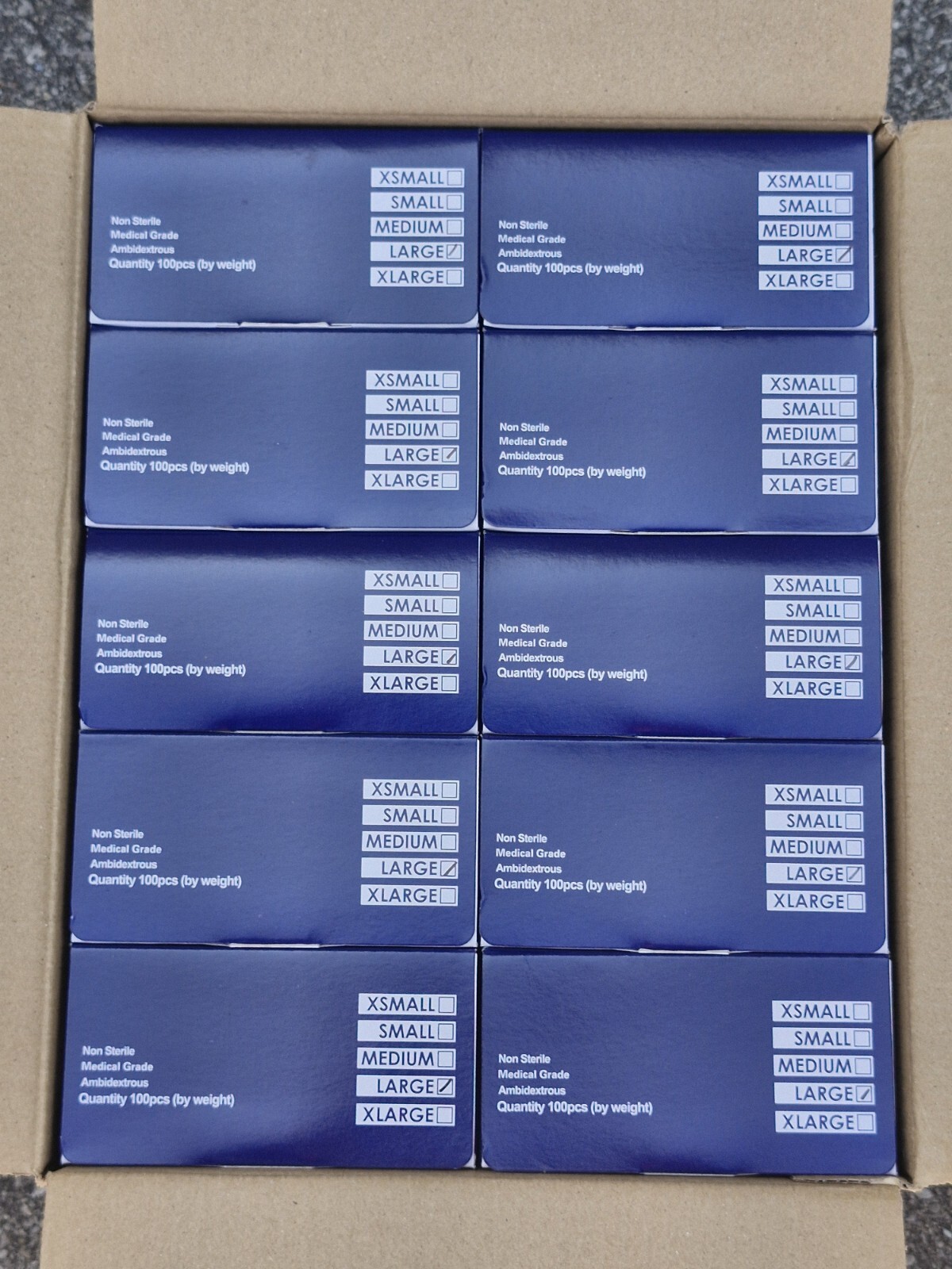 NACOSA Nitrile Exam Gloves Case of 10 Boxes, 1000-Piece, Large Size