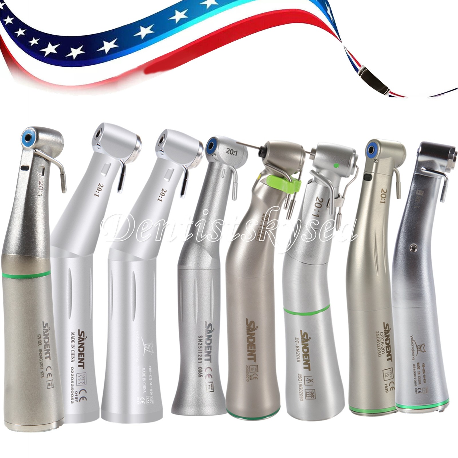 Dental 20:1 LED Fiber Optic Implant Contra Angle Handpiece SG20L Fit NSK Ti-Max