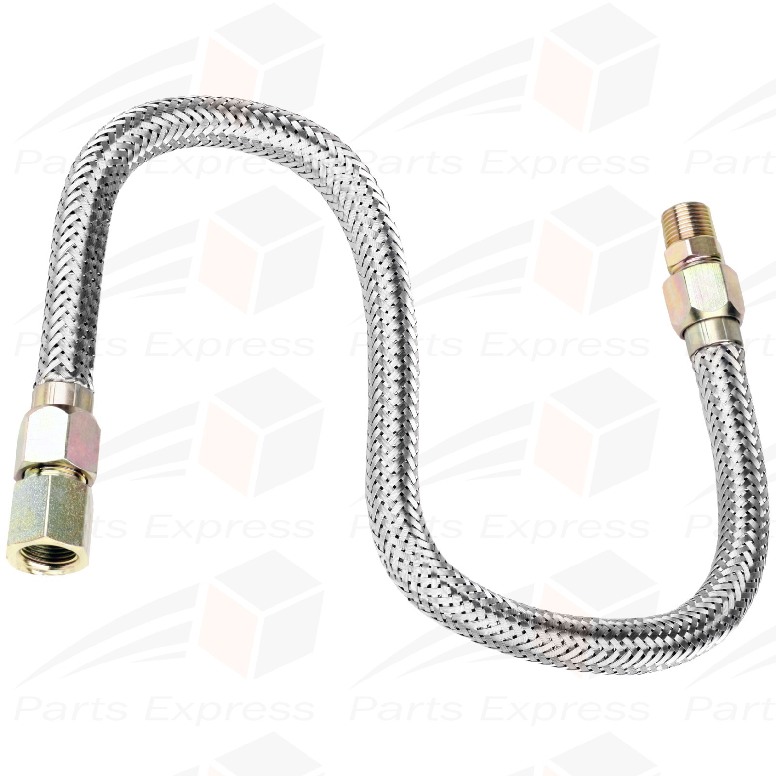 Flexible Stainless Steel Hose for High Pressure Steam Service [1/2″ NPT x 36″ L]