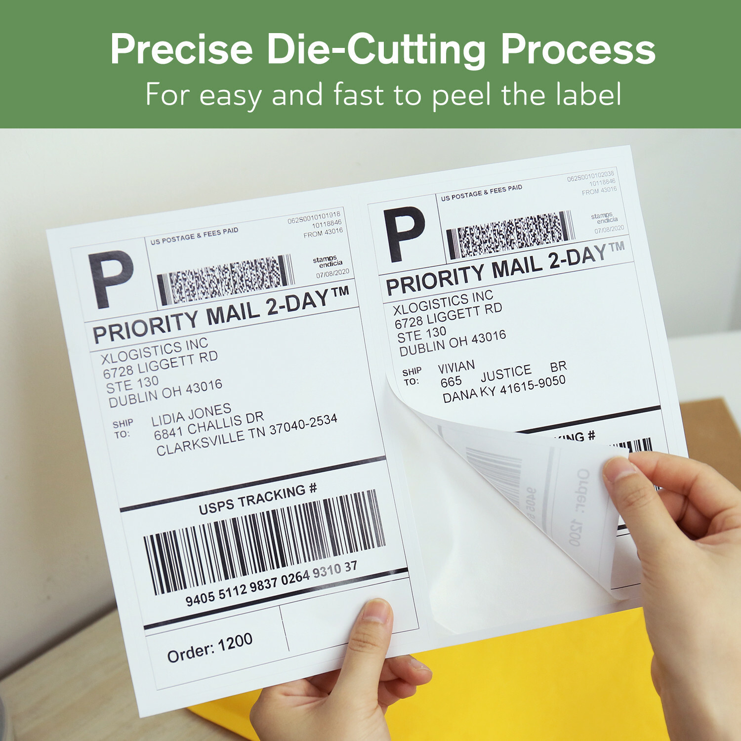 1100 Shipping Labels 8.5×5.5 Self Adhesive Half Sheet Shipping Labels 1000 + 100