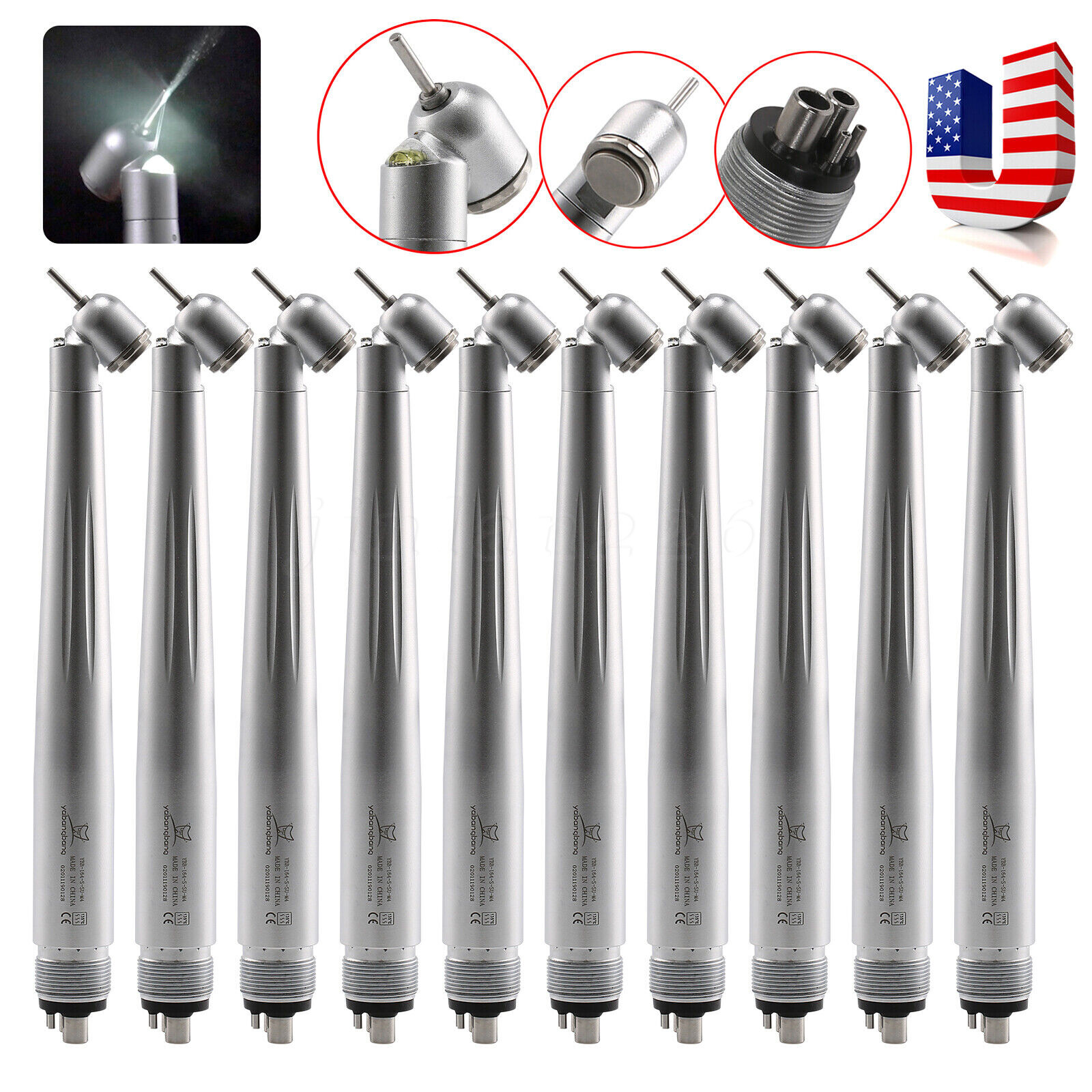 NSK Ti-Max X450 M4 Surgical 45° LED Speed Handpiece Dental Single Water Jet 18W