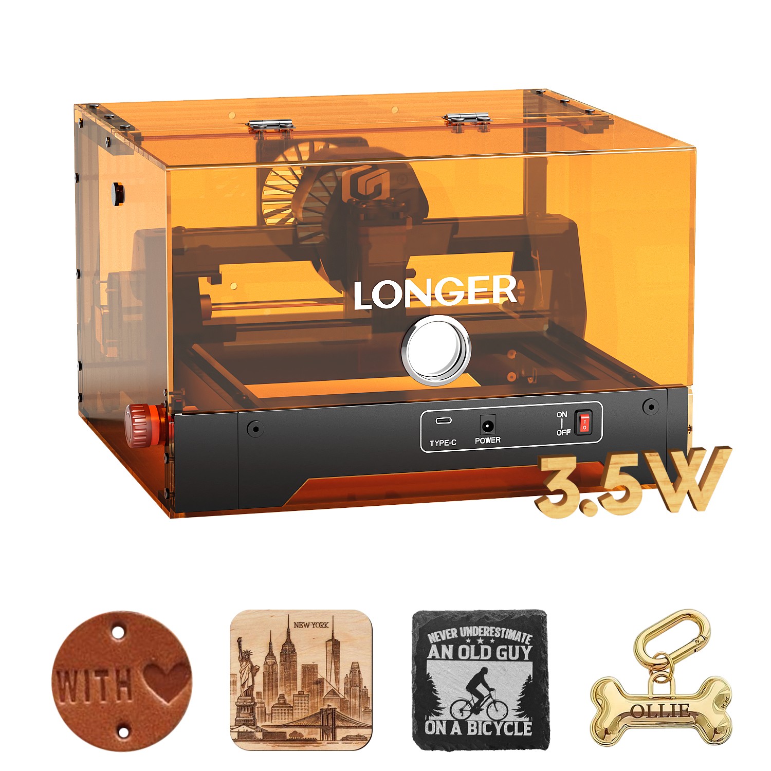 LONGER Ray5 miniS 3.5W Laser Engraver Machine, 12000mm/min, ?Free Honeycomb-400