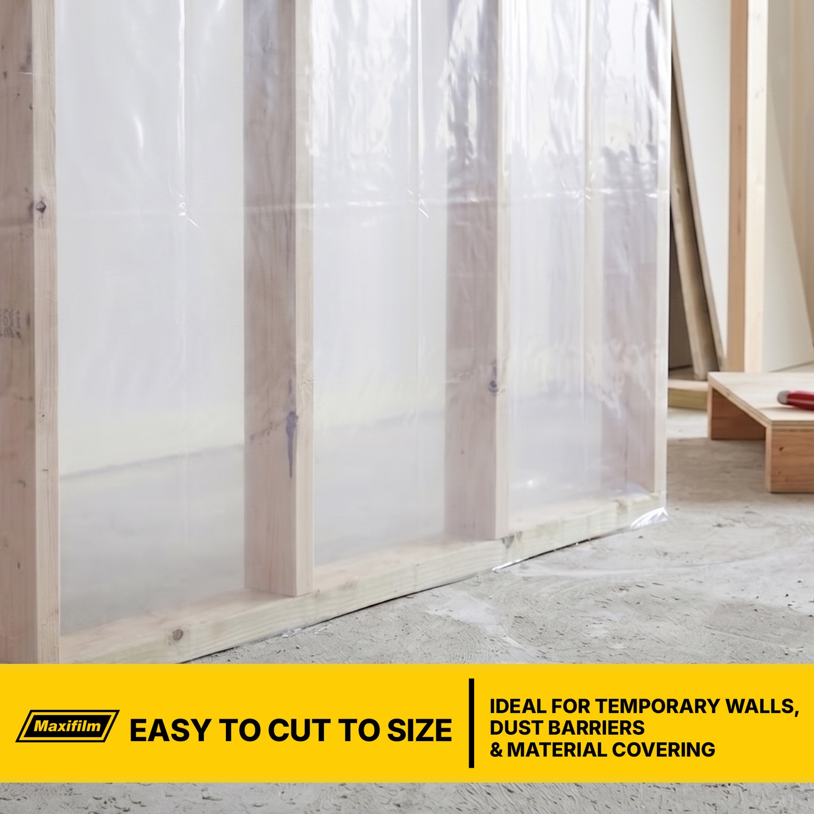 Lauco Heavy Duty Plastic Sheeting 10′ x 100′ Roll, 6 Mil Clear Polyethylene