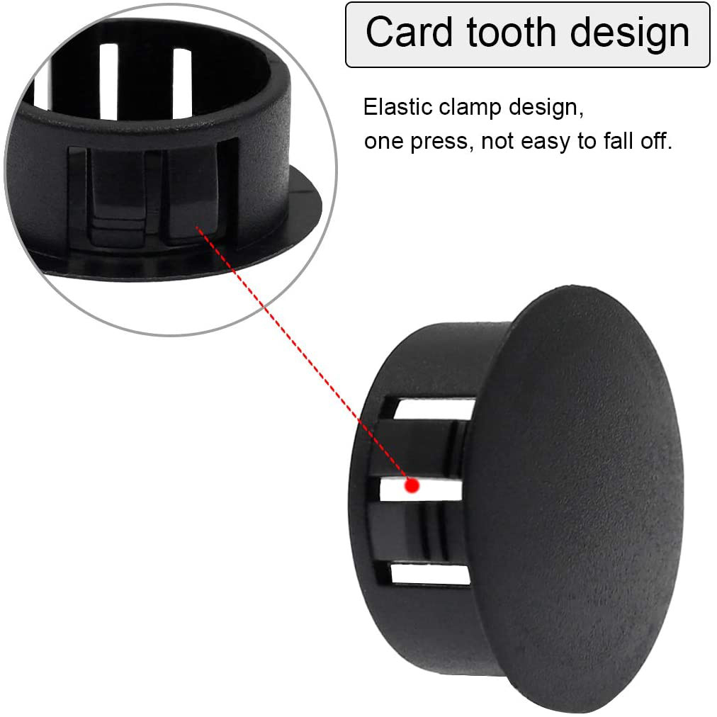 60PCS 10mm 3/8″ Black Hole Plugs Plastic Flush End Caps Black NEW