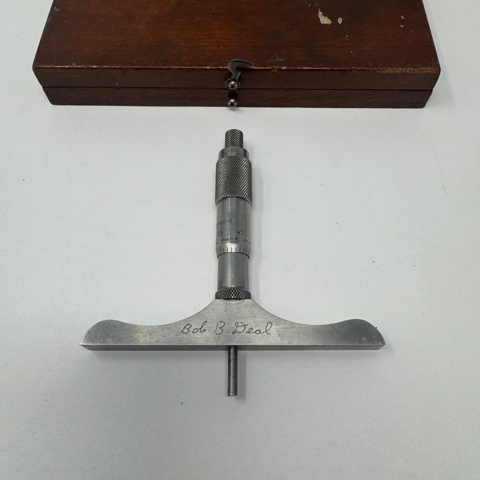 Starrett No. 449 B 4″ Micrometer Depth Gauge 0-3″ Woodworking Machinist Tool