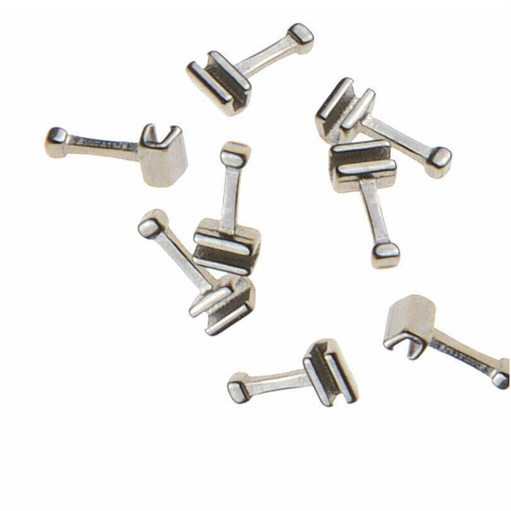50/100/200pcs Dental Crimpable Stainless Orthodontic for Arch Wire Hook T Shaped