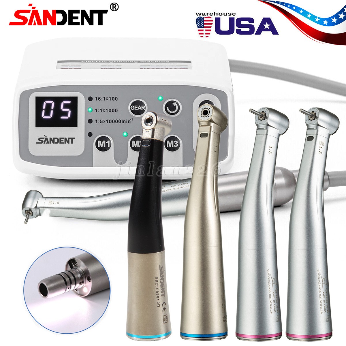 Electric Motor Handpiece LED 1:5 1:1 Contra Angle Fit NSK X95L