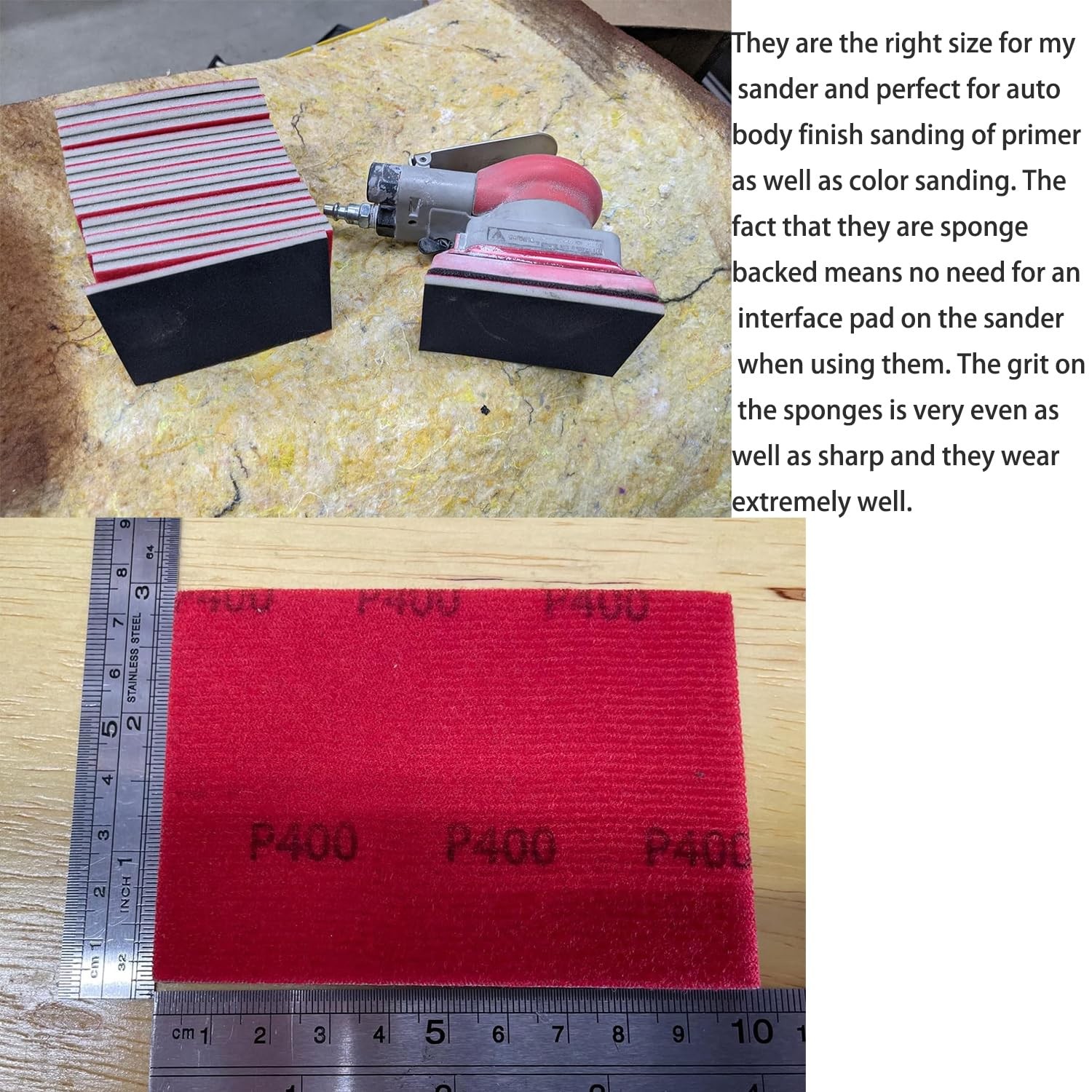 20 PCS 3 x 4 Inch 400-3000 Grit Ultra Fine Sanding Sponge, Soft Foam Red