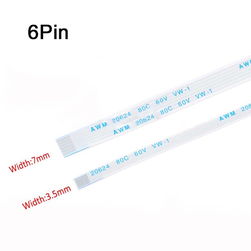 6Pin FFC/FPC Flexible Flat Cable Ribbon 0.5/1.0mm Pitch AWM 20624 Length 6-40cm