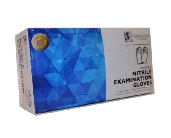 NITRILE EXAM GLOVES BLUE, POWDER FREE, NON-TOXIC, 1 BOX 100 PC, SIZE “M”