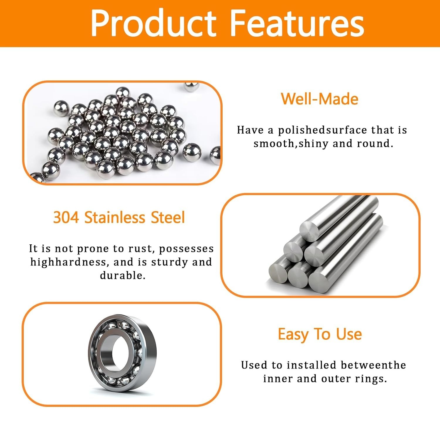 840PCS Stainless Steel Bearing Balls Assortment 2-10mm Metric Precision Bike New