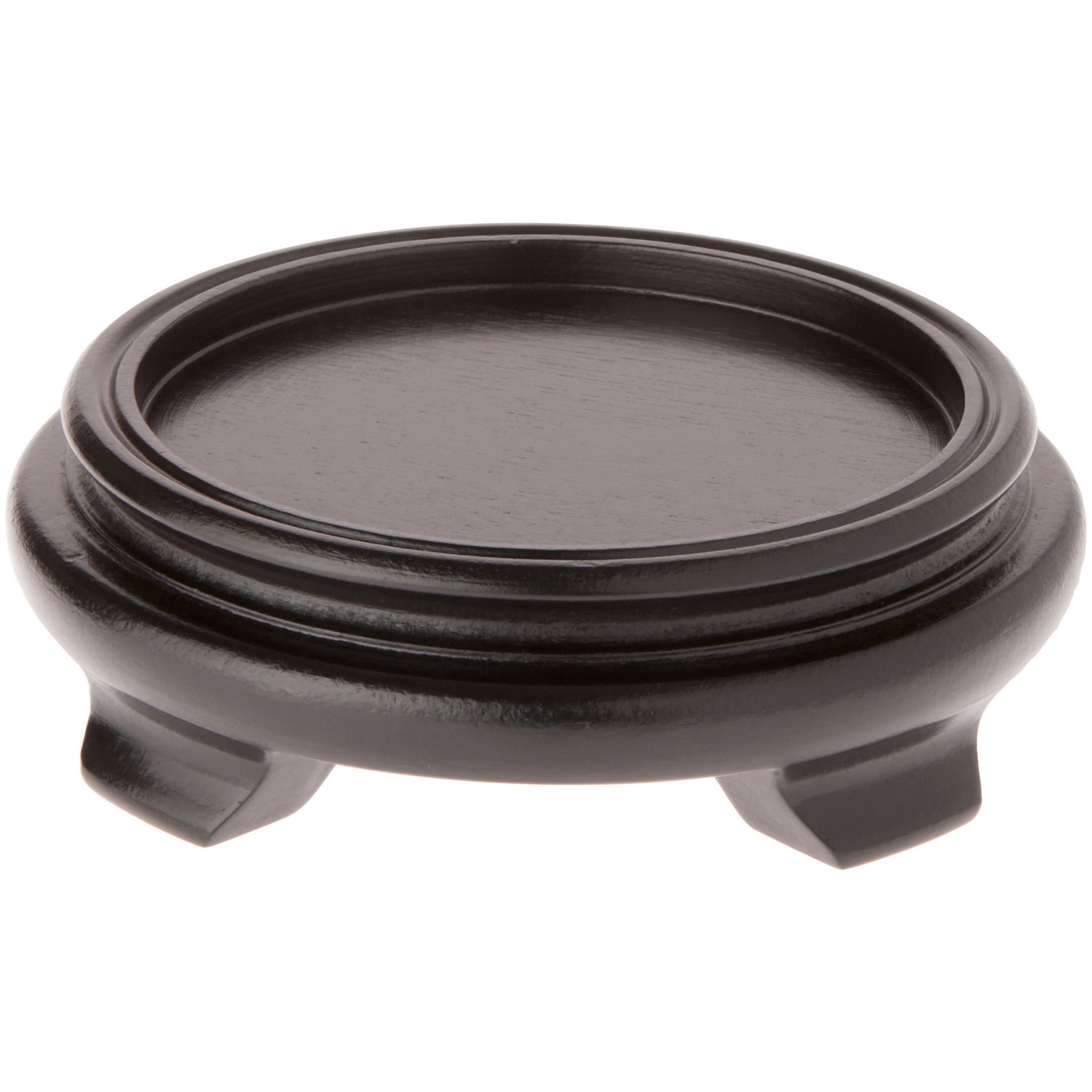 Plymor Black Round Wood Veneer Footed Display Base, 5.5″ W x 5.5″ D x 1.375″ H