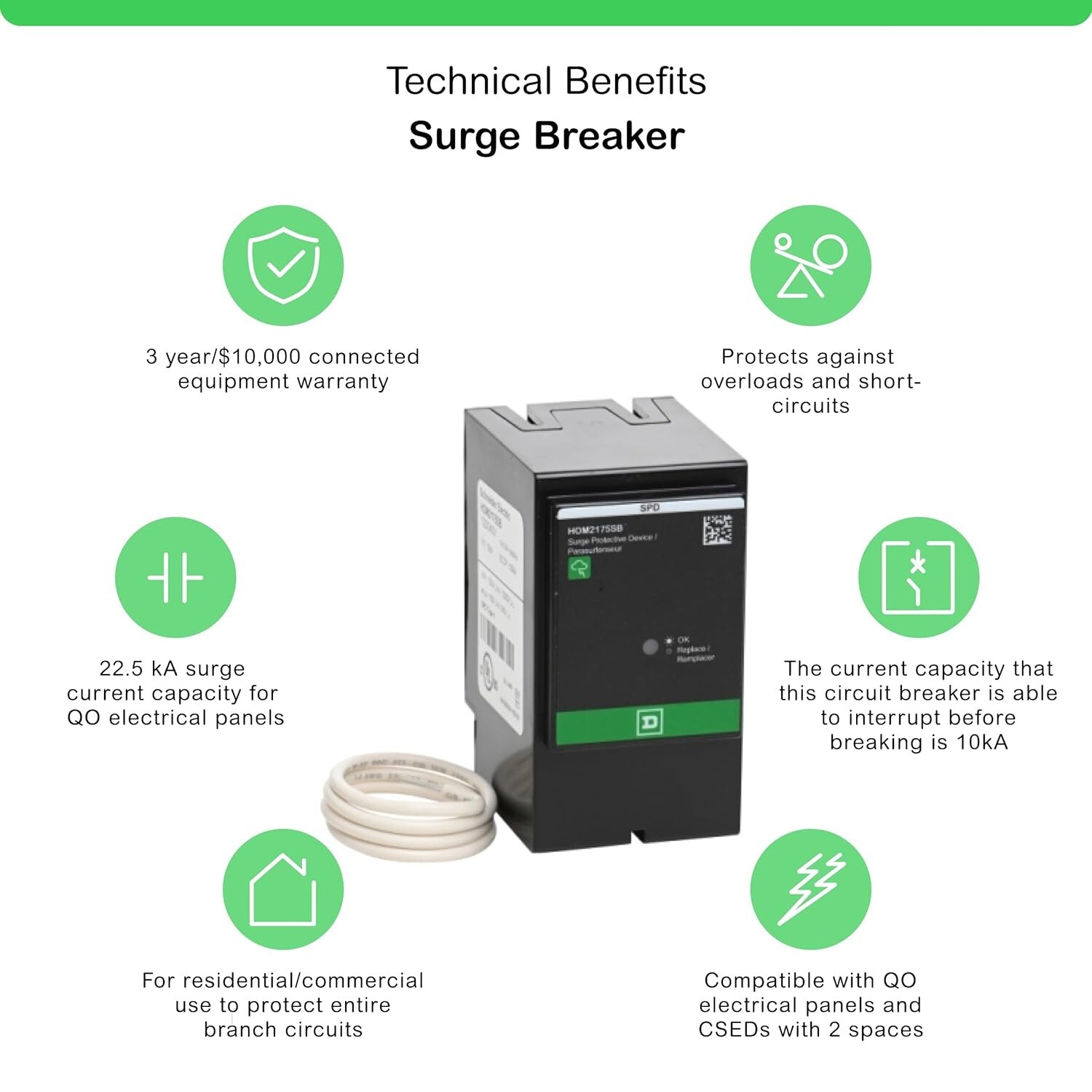 Square D by Schneider Electric HOM2175SB Homeline SurgeBreaker,25kA,120/240V