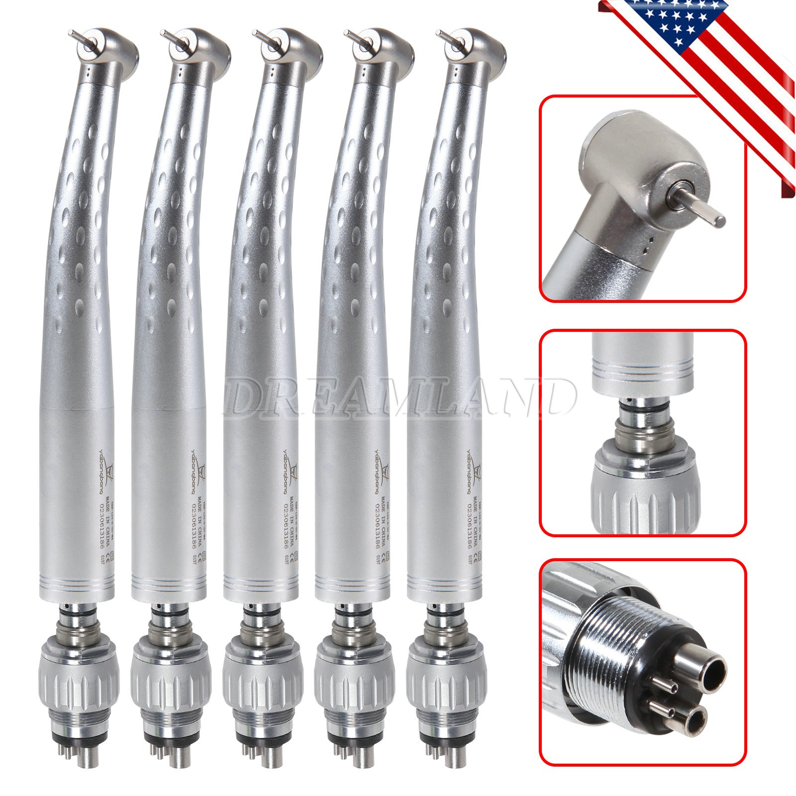 USA Dental High Speed Handpiece with 4 Hole Swivel Quick Coupling Fit KaV GB4