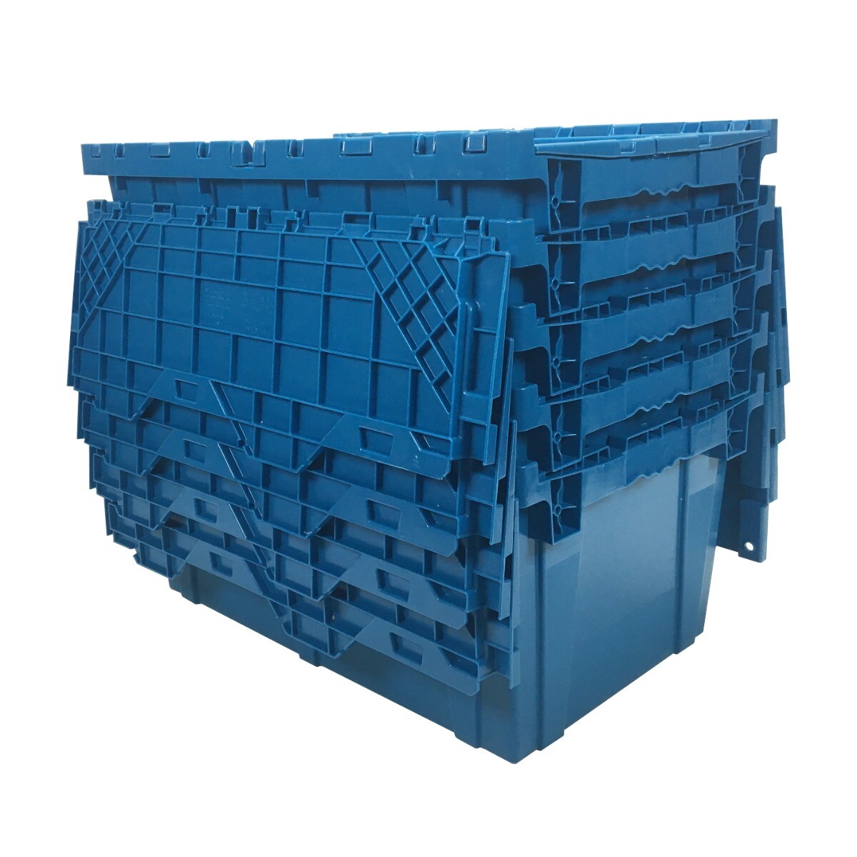 UBMOVE Storage and Packing Plastic Tote Crate Attached Lid Flip Top, 27″x16.9″x1