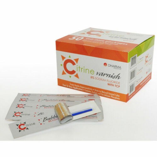 5% SODIUM FLUORIDE VARNISH -MINT – 50 X 0.4 ML UNIT DOSE PACKAGES CITRINE