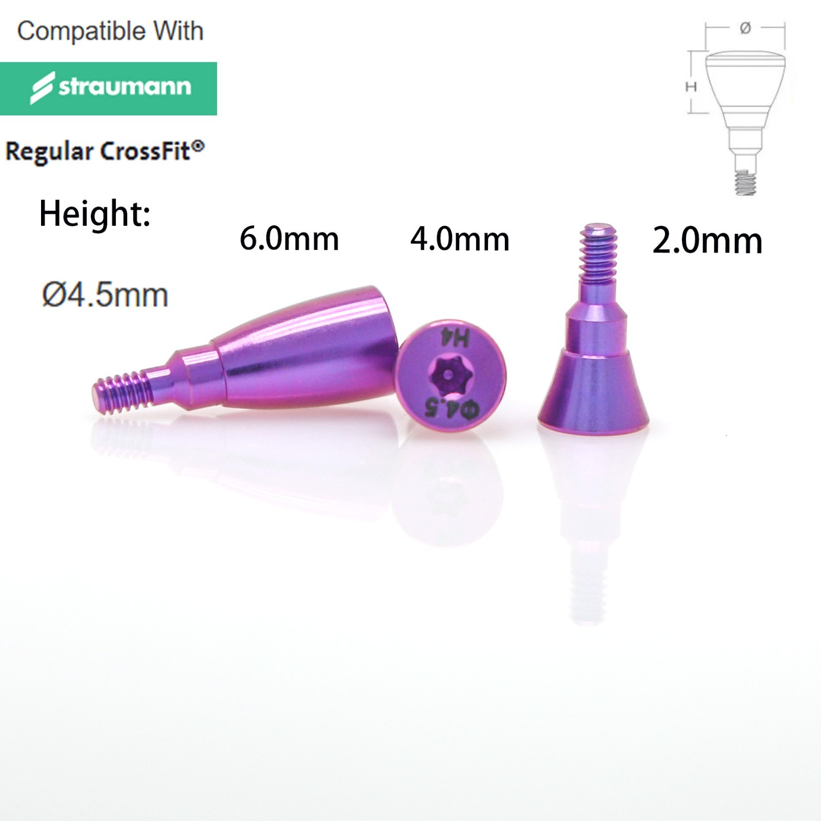 5Pcs Titanium Dental NC/RC Healing Abutment Closure Cap Fit Straumann B0ne Level