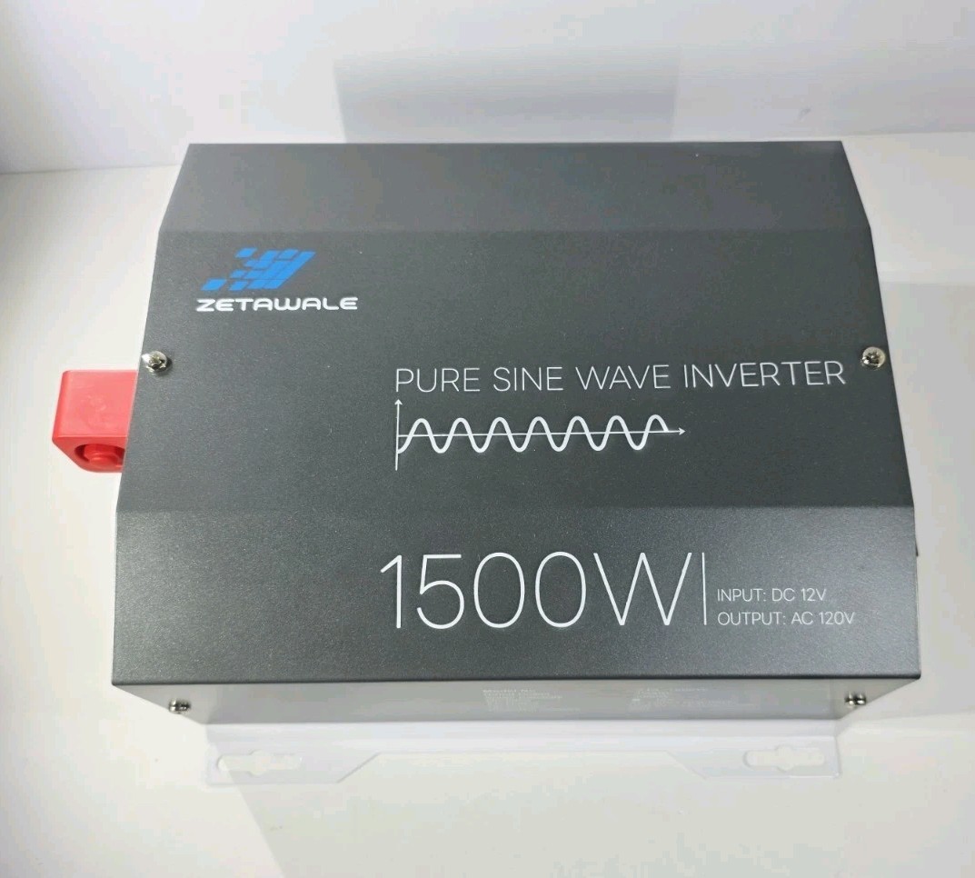 1500 Watt Pure Sine Wave Inverter 12v DC to 110v 120v AC Converter 3000W Peak