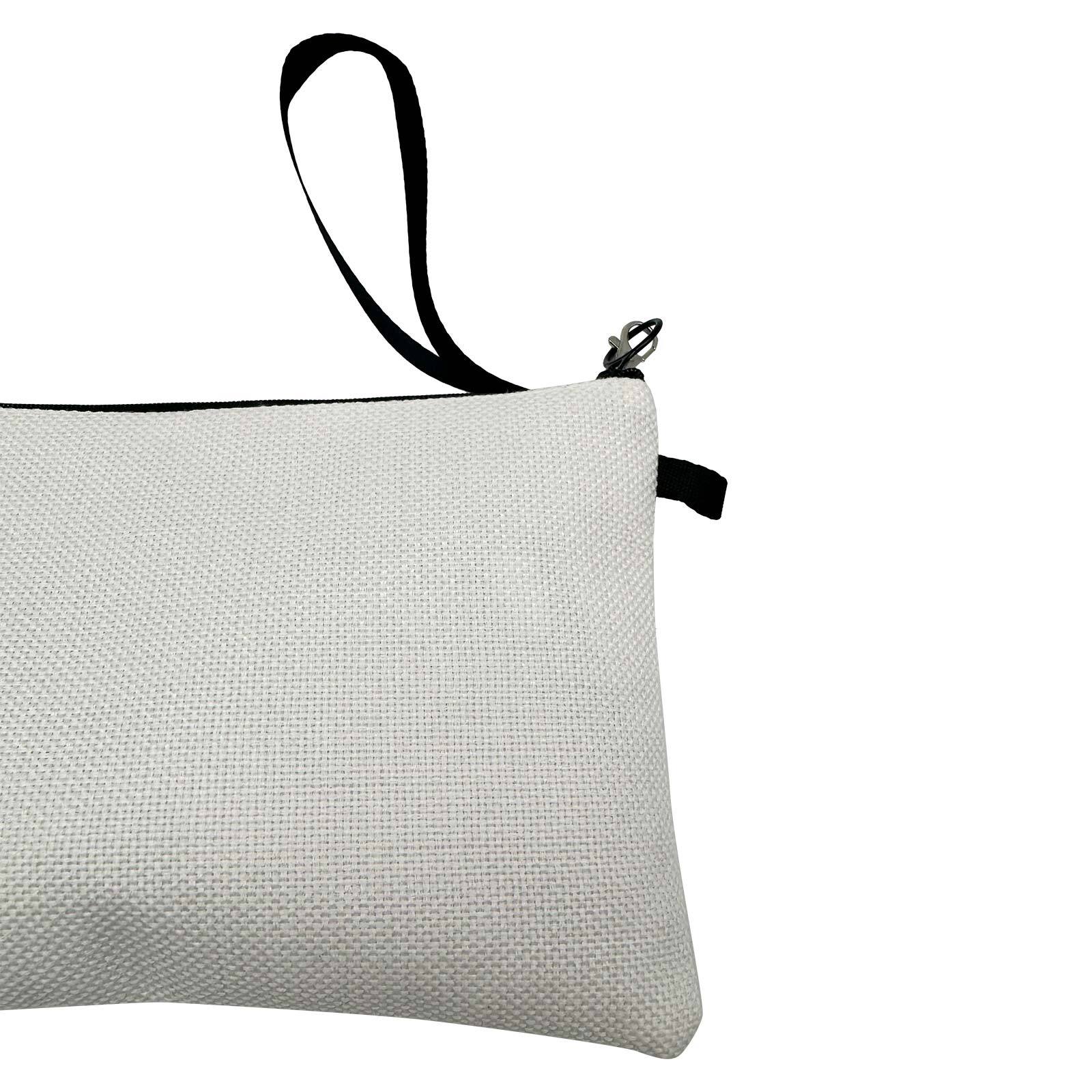 10 Pack 6.3in x 9in White Linen Fabric Handbag Sublimation Blanks Cosmetic Bags