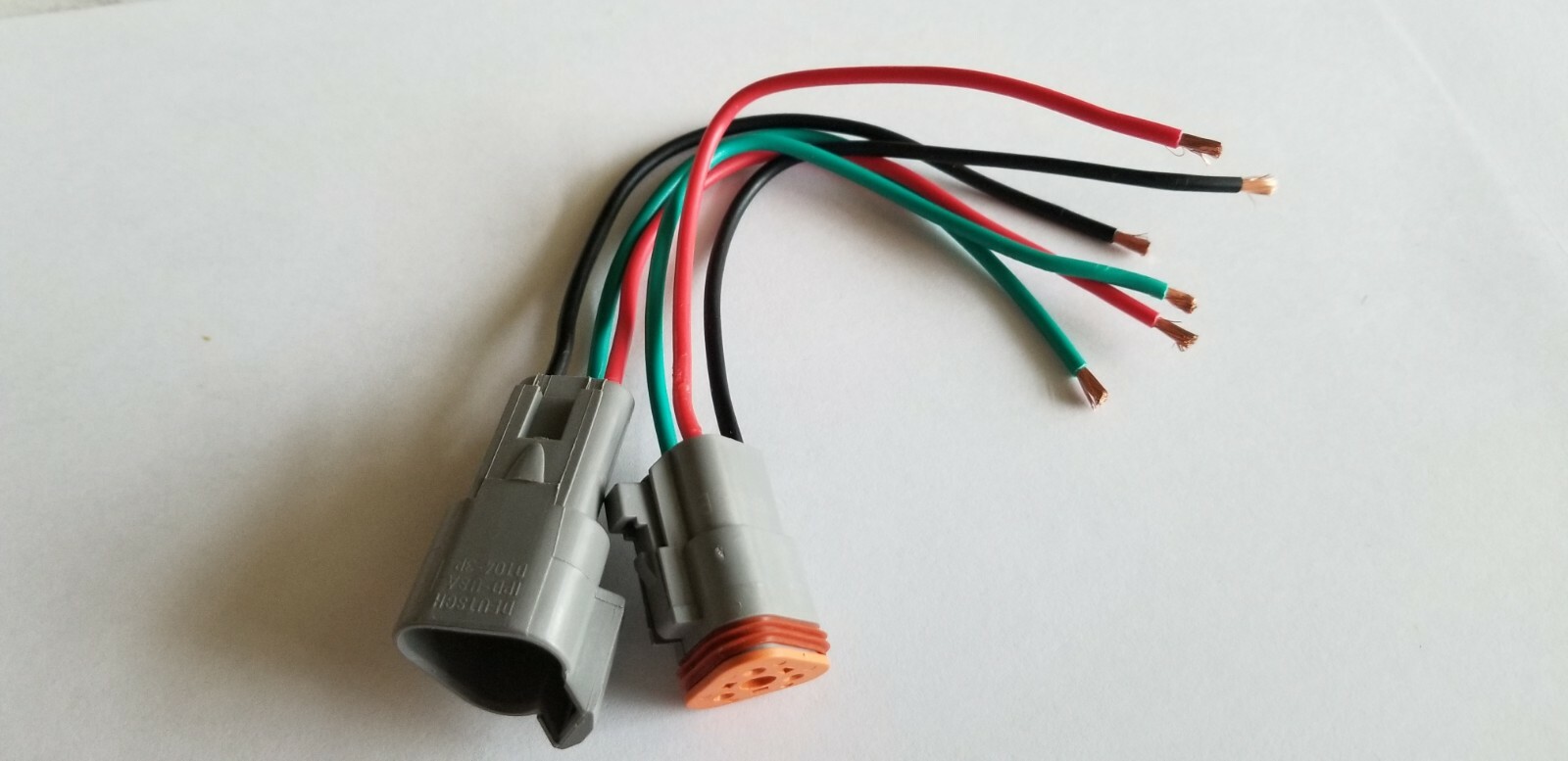 6″ Gray Assembled Deutsch 2,3,4,6,8,12 Pin,14 AWG or 16 AWG