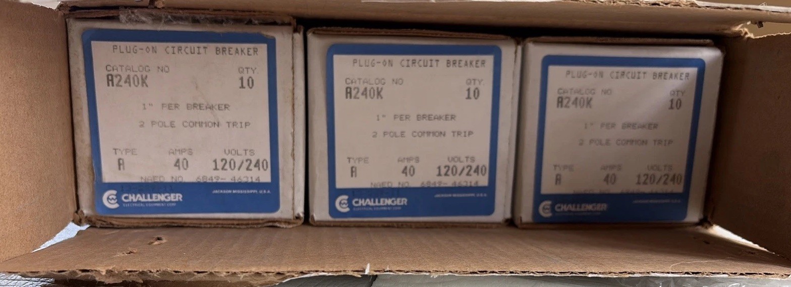 A240 Side Mount Clip CTL-yes Type A Challenger A240K MH240 2 Pole 40 Amp ~New!