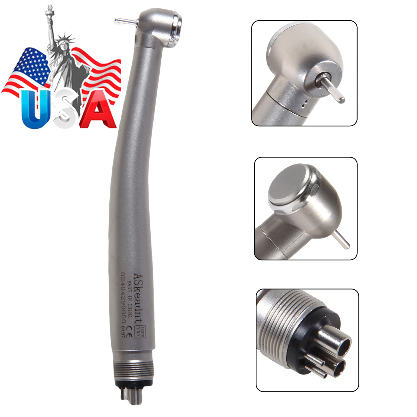 10 Askeadent Dental High Speed Handpiece Push Button Turbine Single Spray