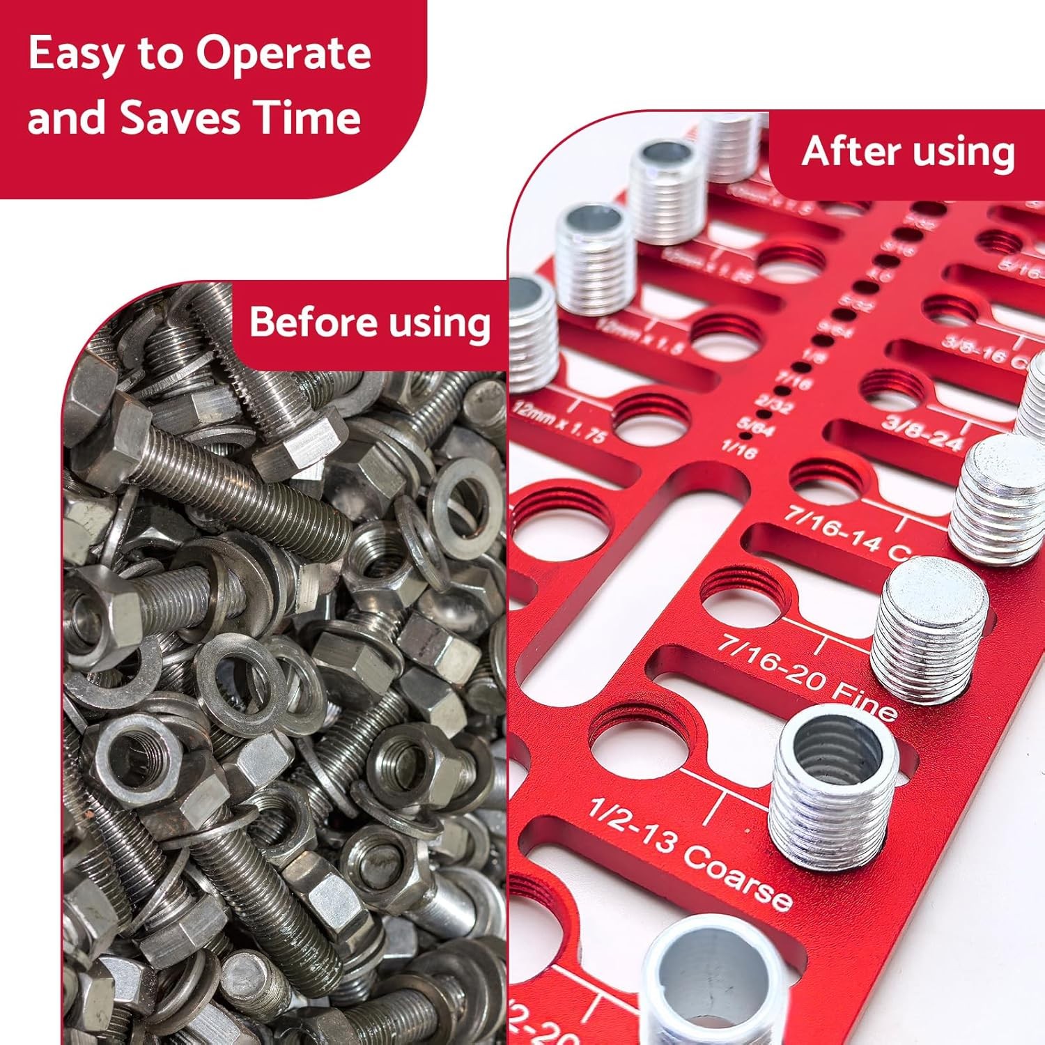 55 Nut and Bolt Thread Checker and Metric Bolt and Nut Identifier