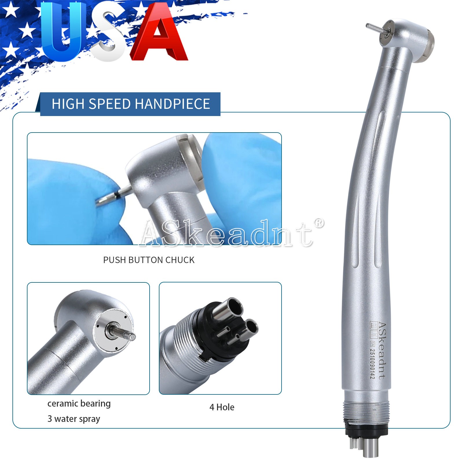 NSK Style Dental Handpiece PANA-MAX Turbine /45° LED Fiber Optic Turbina Ceramic