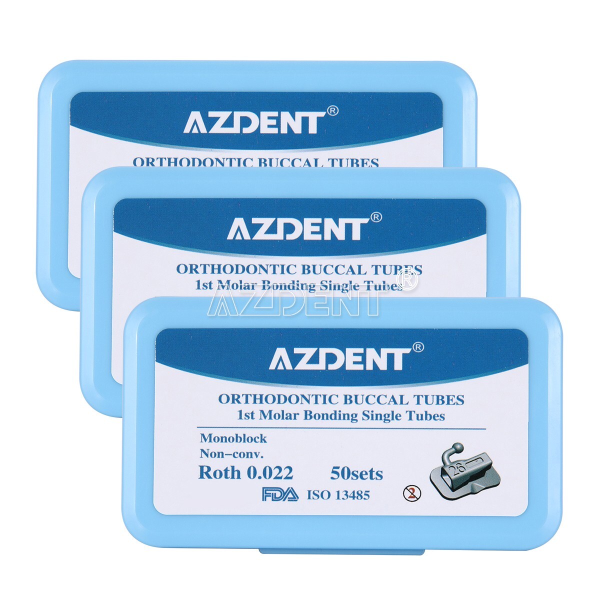 USA 50Sets Dental Orthodontic Buccal Tube Roth 022 1st Molar Bondable Non-Conv