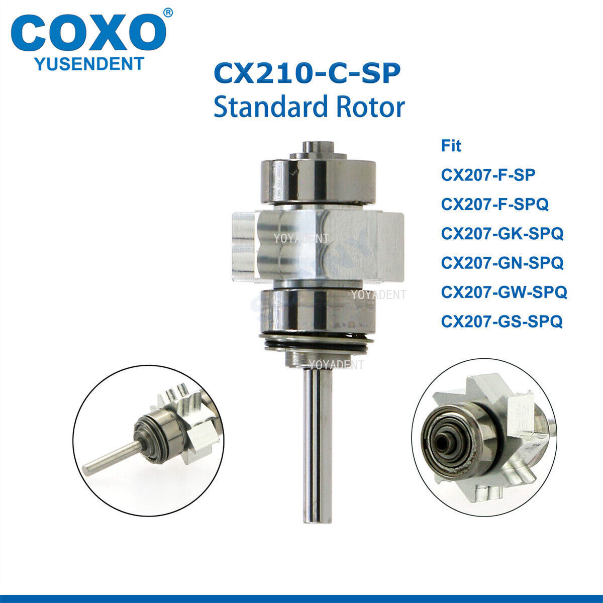 COXO Dental Turbine Fiber Optic High Speed Handpiece LED Coupler 6 Pin Fit KAVO