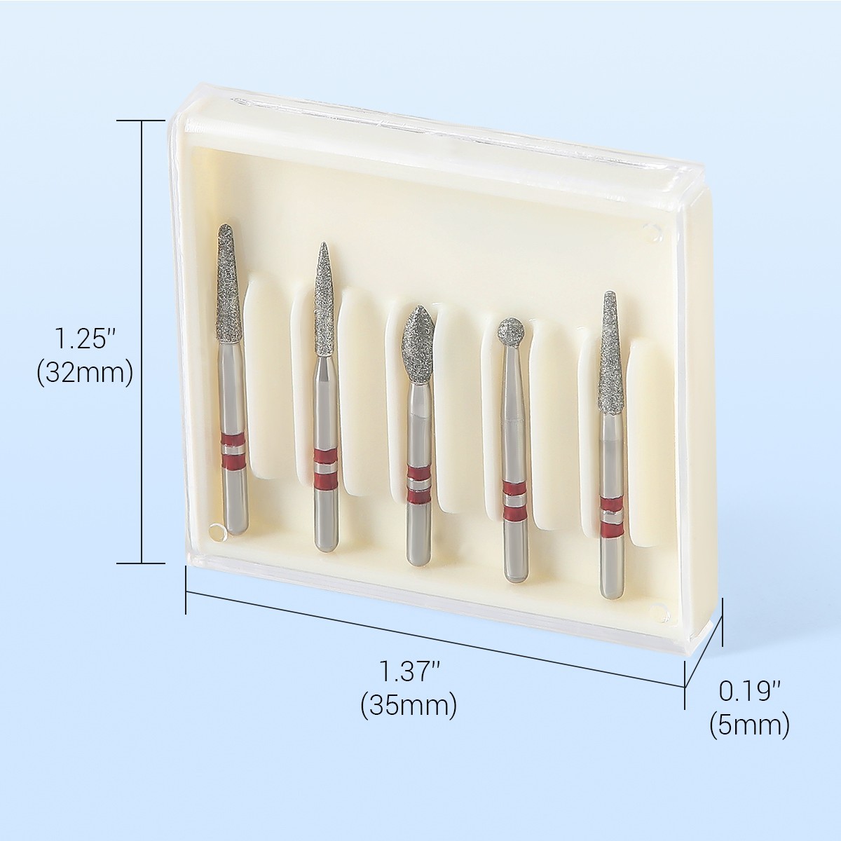 AZDENT Dental Diamond Burs Kit High Speed FG 1.6mm for Cutting Zirconia USA