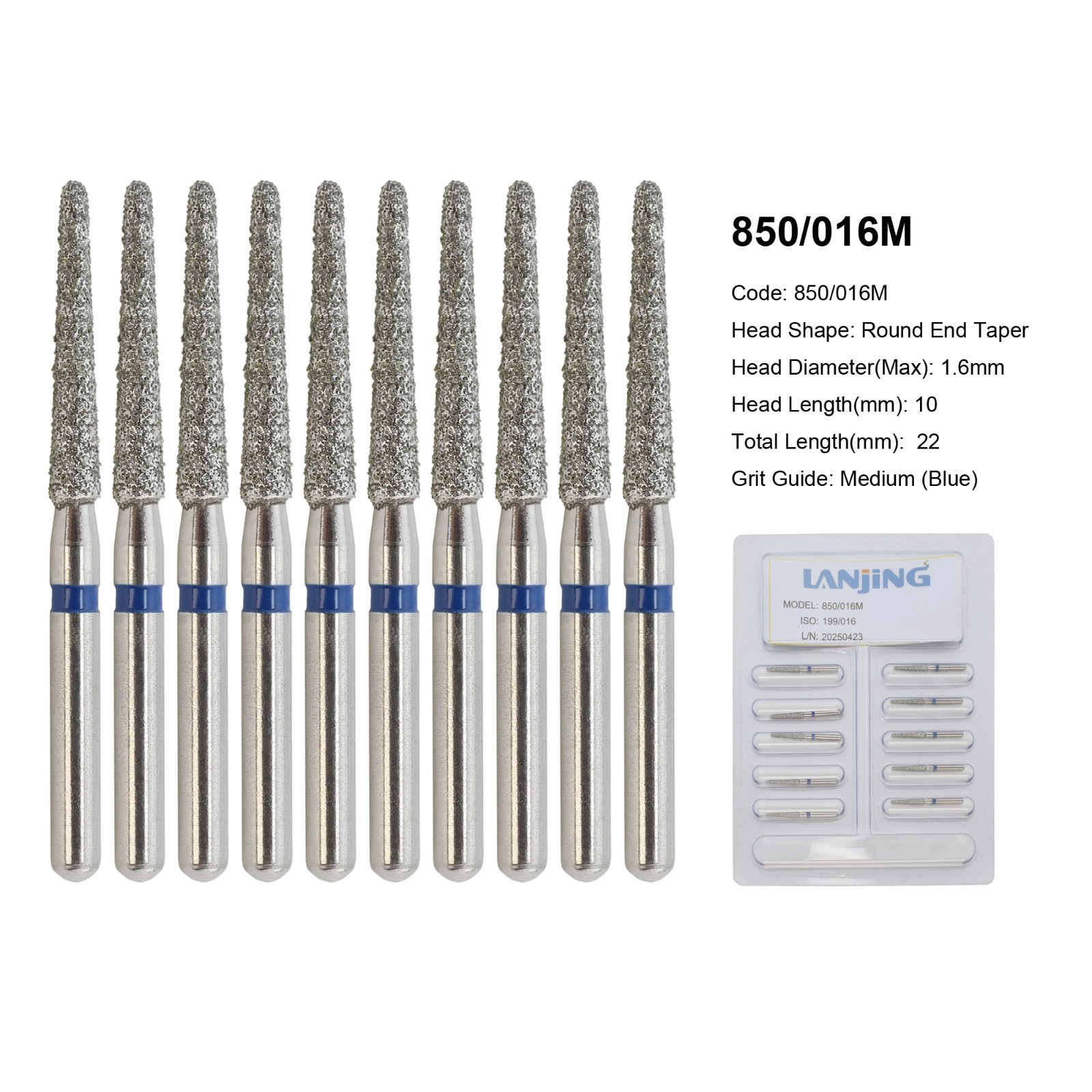 Diamond Burs Dental Zirconia Cutter Diamond Bur FG Football Round End Taper Pear
