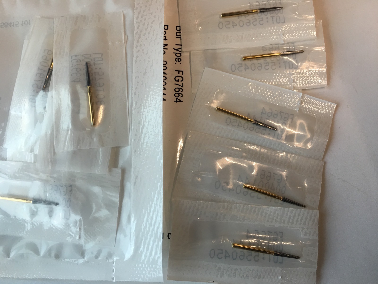 7664 5 pk trimming & finishing FG carbide dental Burr 1.60mm Individually Pk