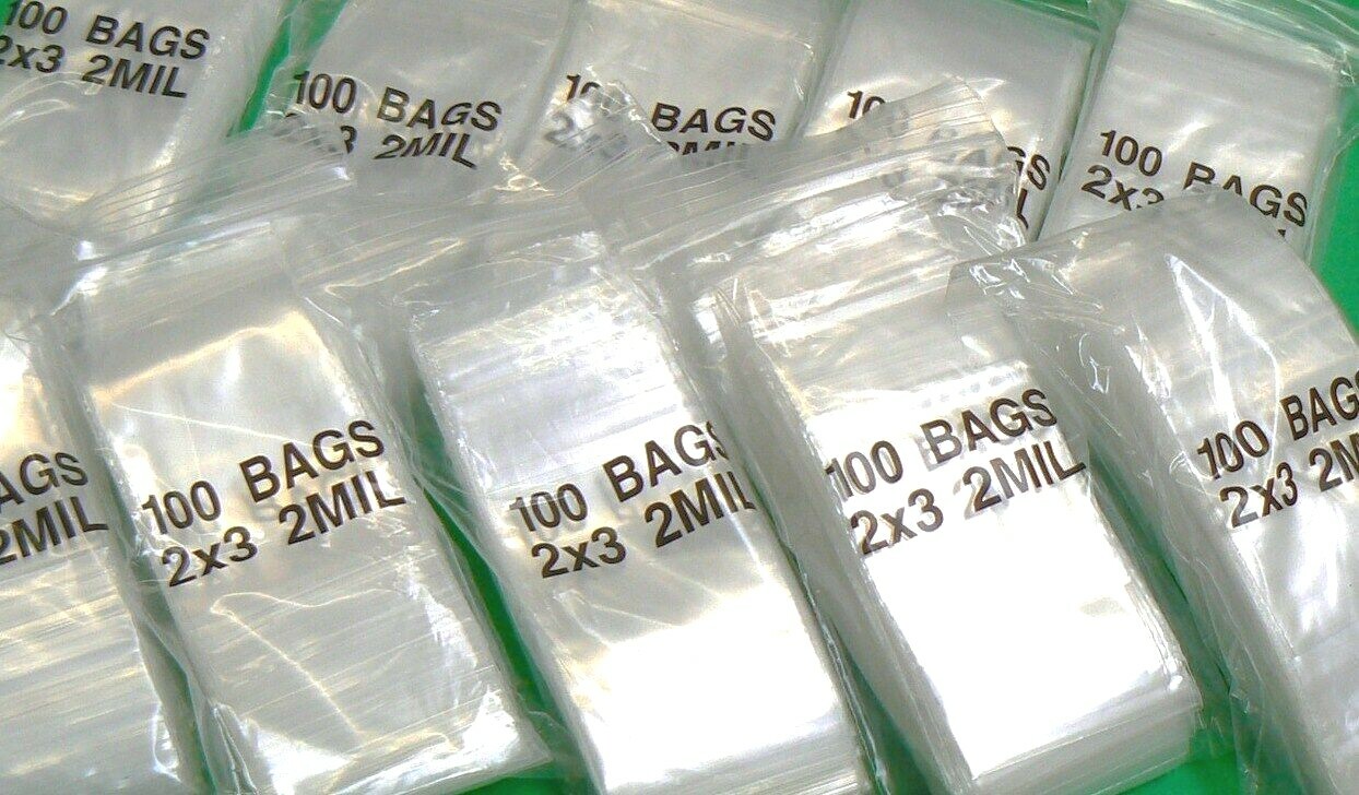 5000 Zip Seal Lock Bags 2×3 Clear 2mil Reclosable Baggies 2″ x 3″ Bulk 5,000