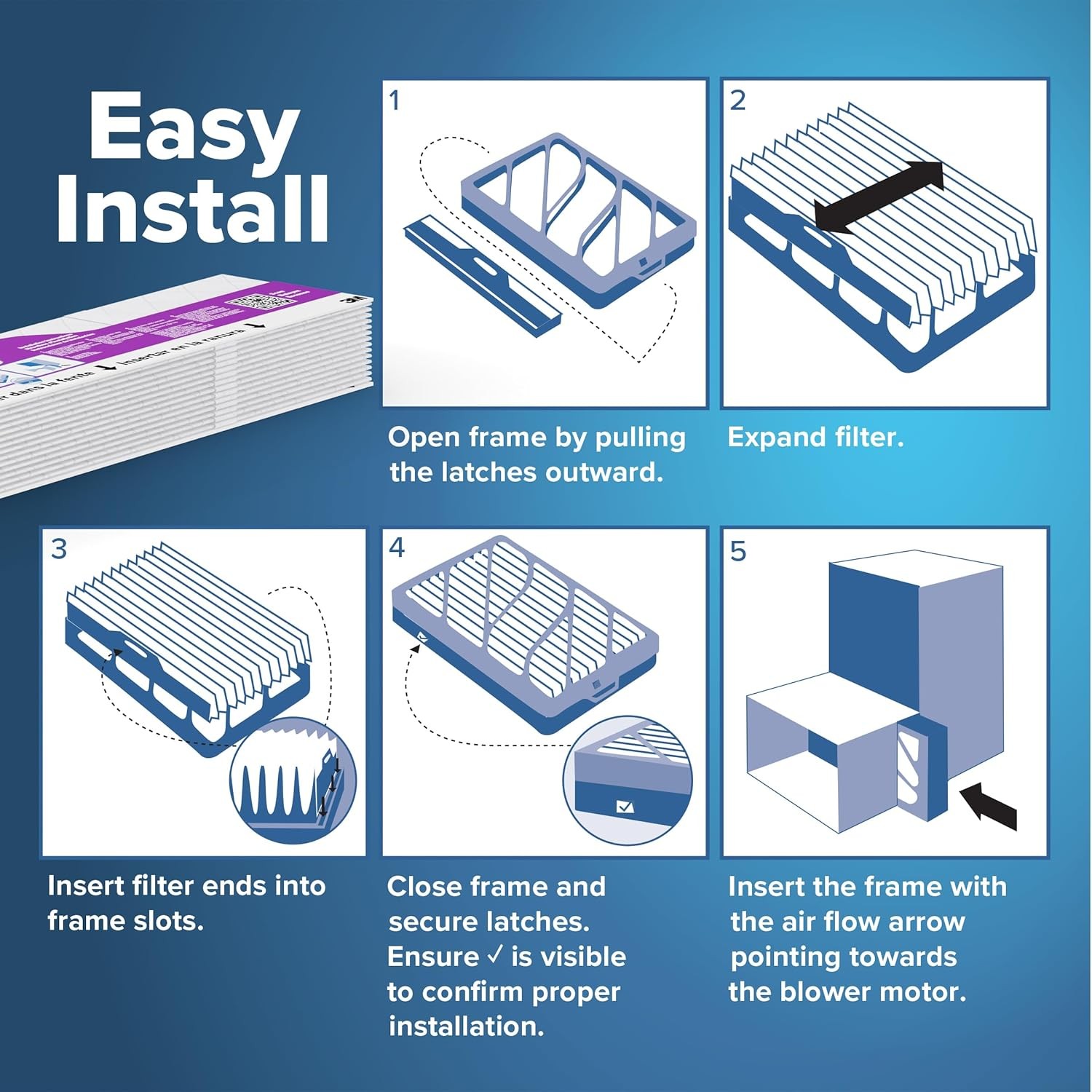 Filtrete 16x25x4 Refillable Air Filter Starter Kit, MPR 1550, 16x25x4, White