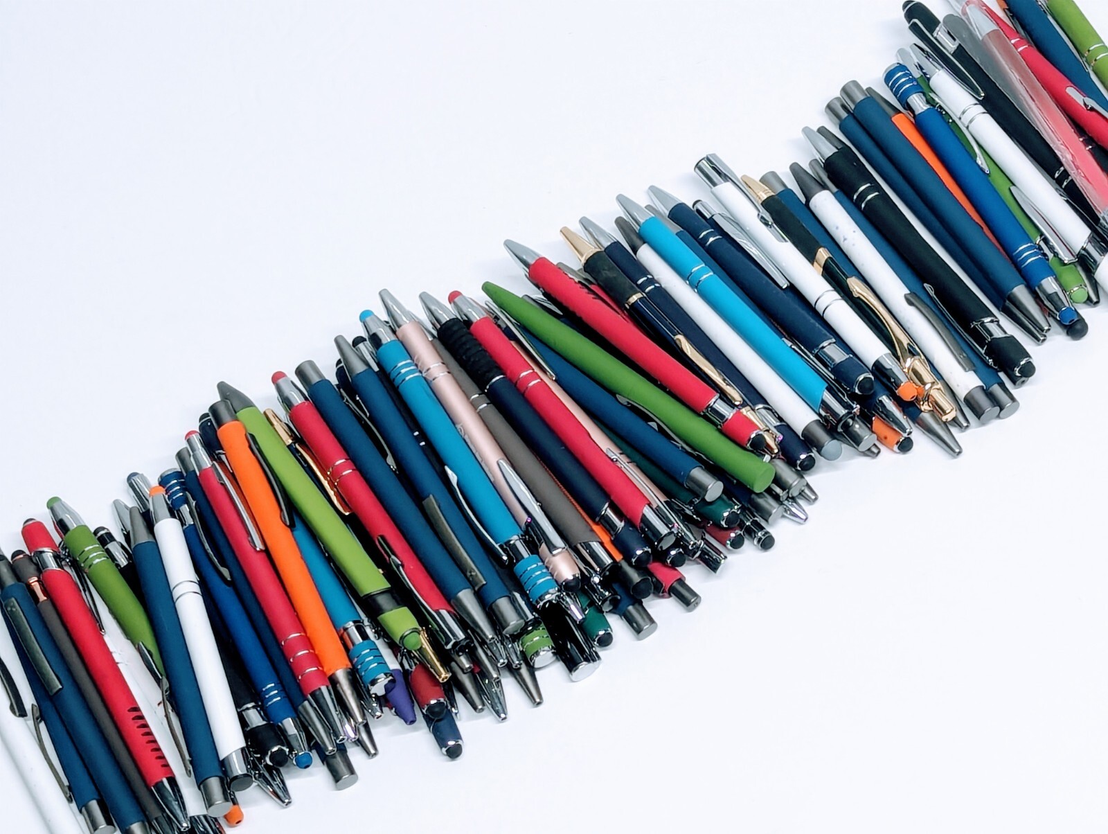 100ct Bulk Wholesale Mixed Lot Misprint Ball Point Retractable METAL Click Pens