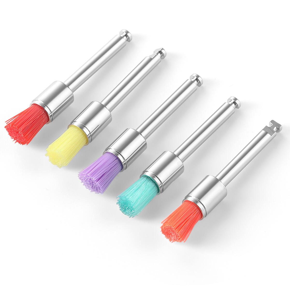 US 100pcs Dental Colorful Nylon Polishing Polisher Prophy Brushes Bowl Flat Type