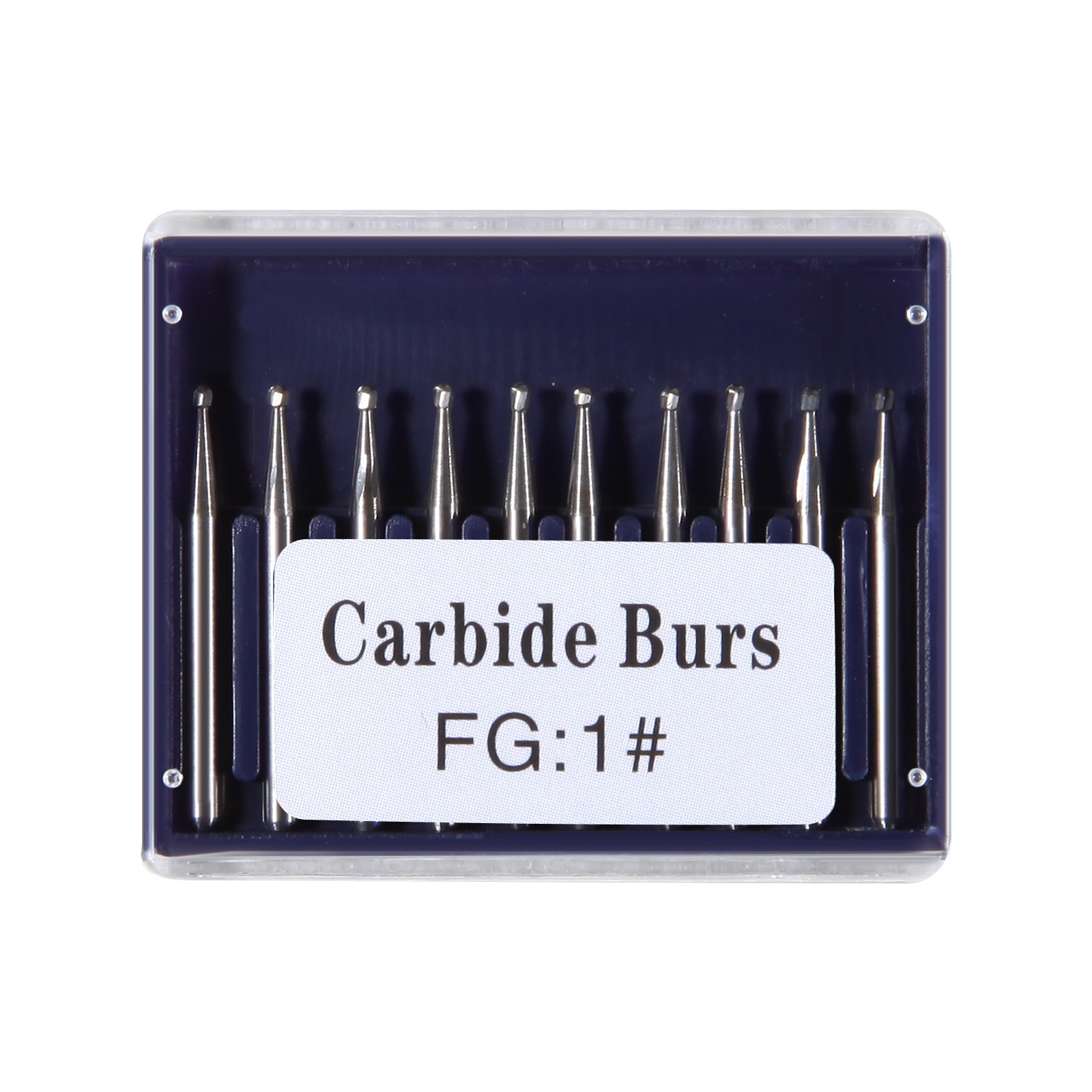 10 FG 1 Round Carbide Dental Burs High Speed Handpiece Friction Grip Drill Bits