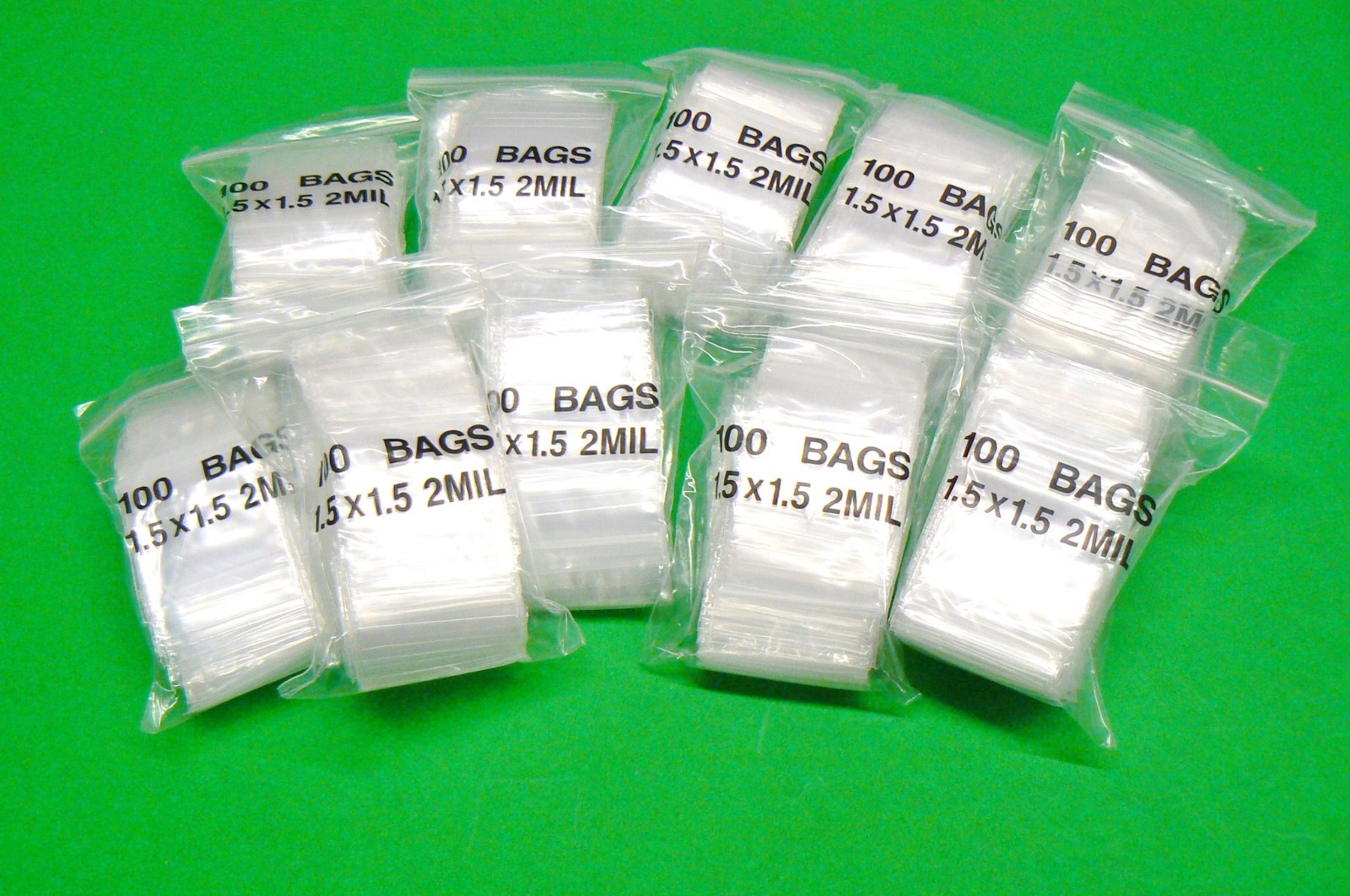 1-1/2″ Clear Reclosable Bags Poly 2mil Square Baggies 1.5″ x 1.5″ Top Lock 1000
