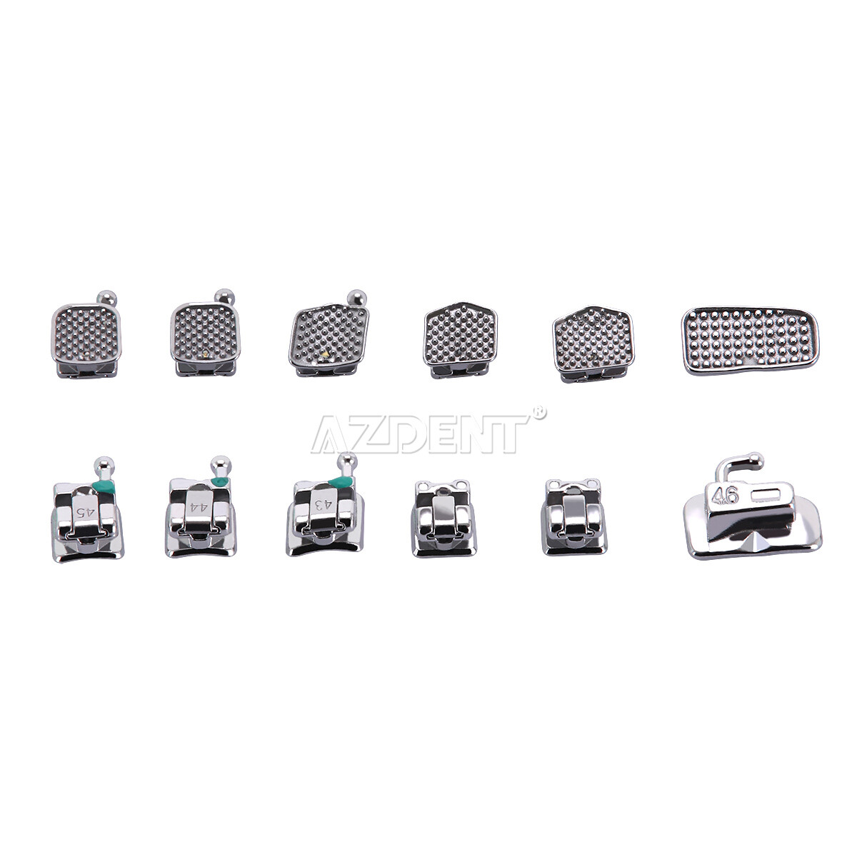 AZDENT Dental Self Ligating Brackets Roth/MBT 0.022″ Braces 3 4 5/ Buccal Tubes