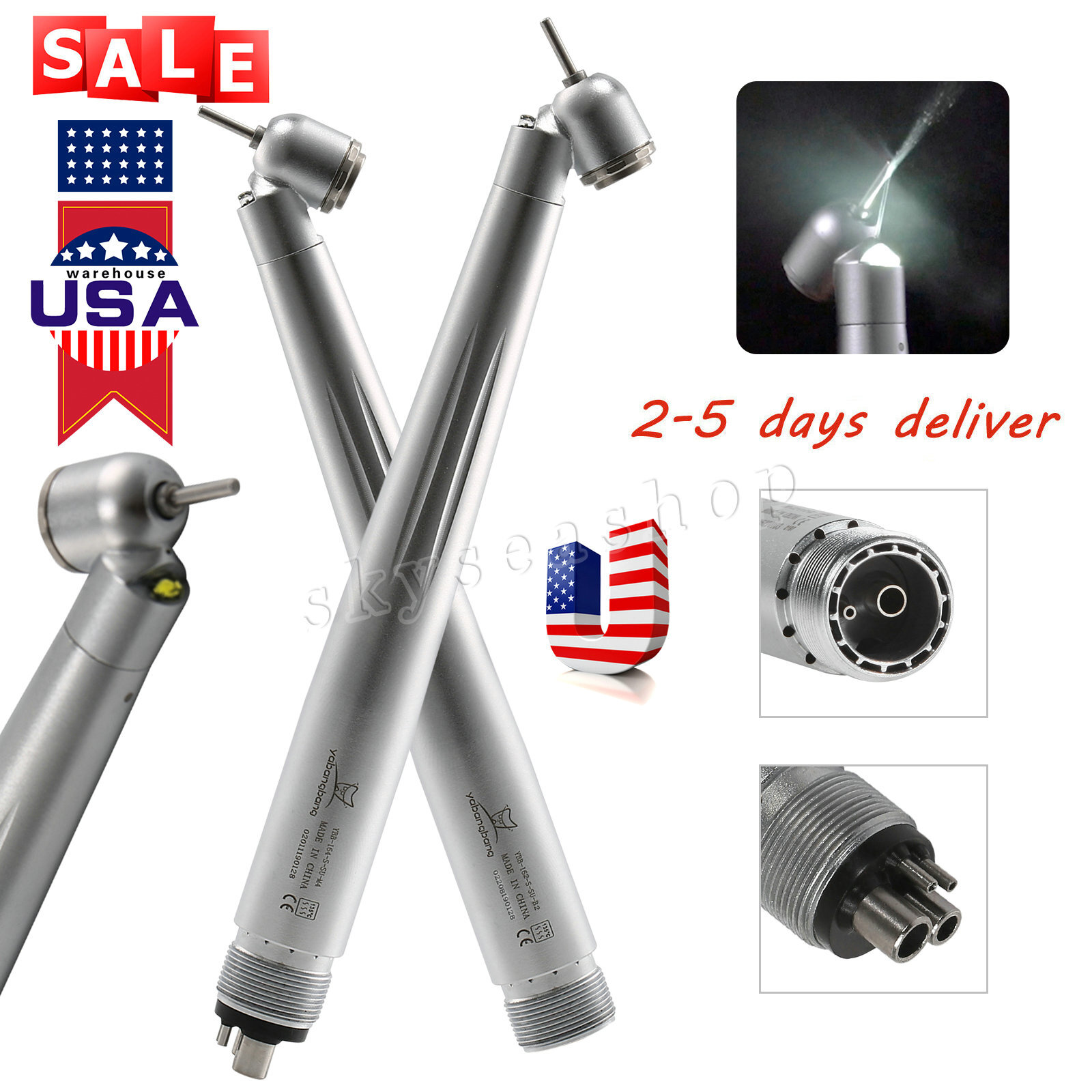 Dental 45° LED E-generator High Speed Surgical Handpiece 2/4Hole/ Cartridage os