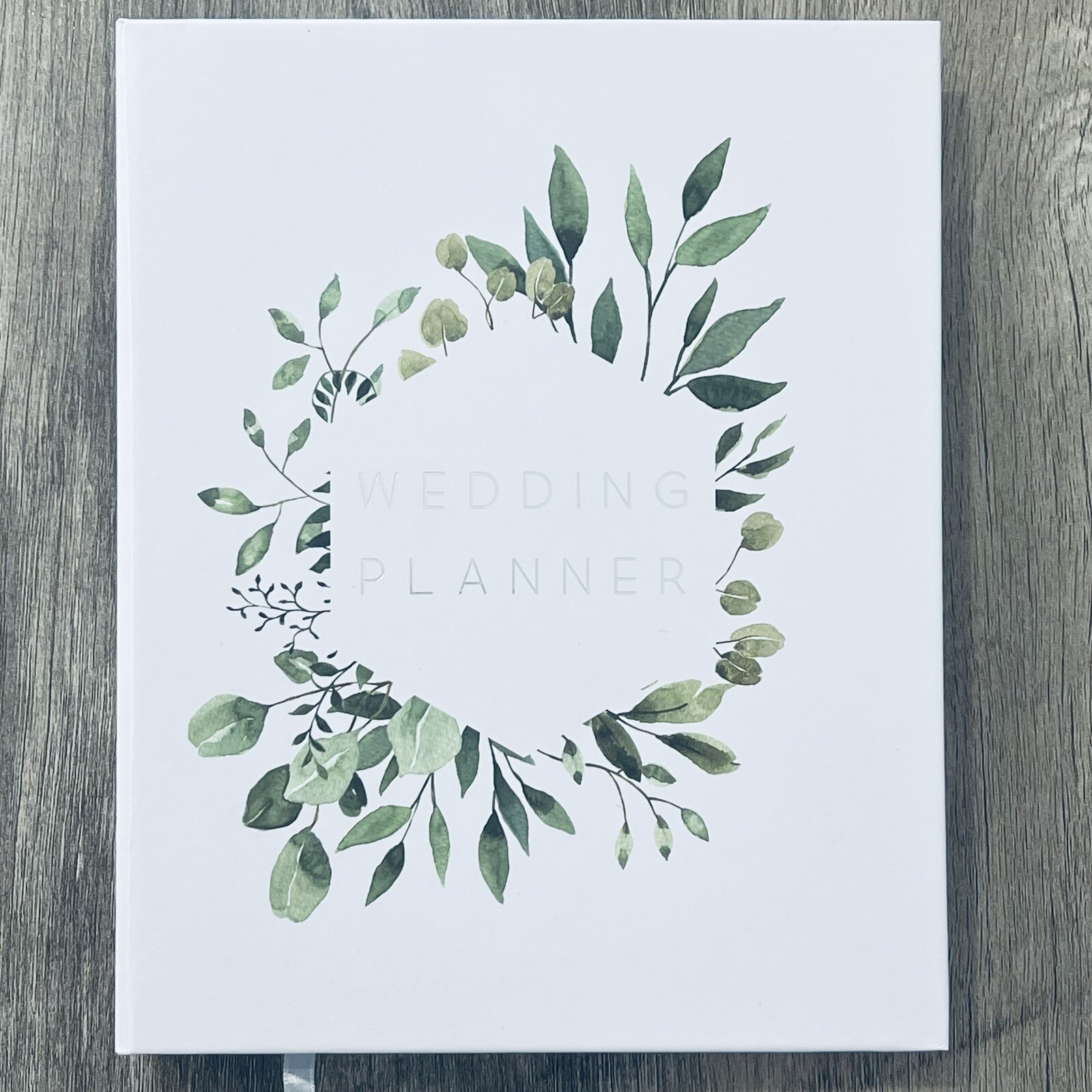Wedding Planner White & Leaves Organizer Guide Book for The Bride To Be