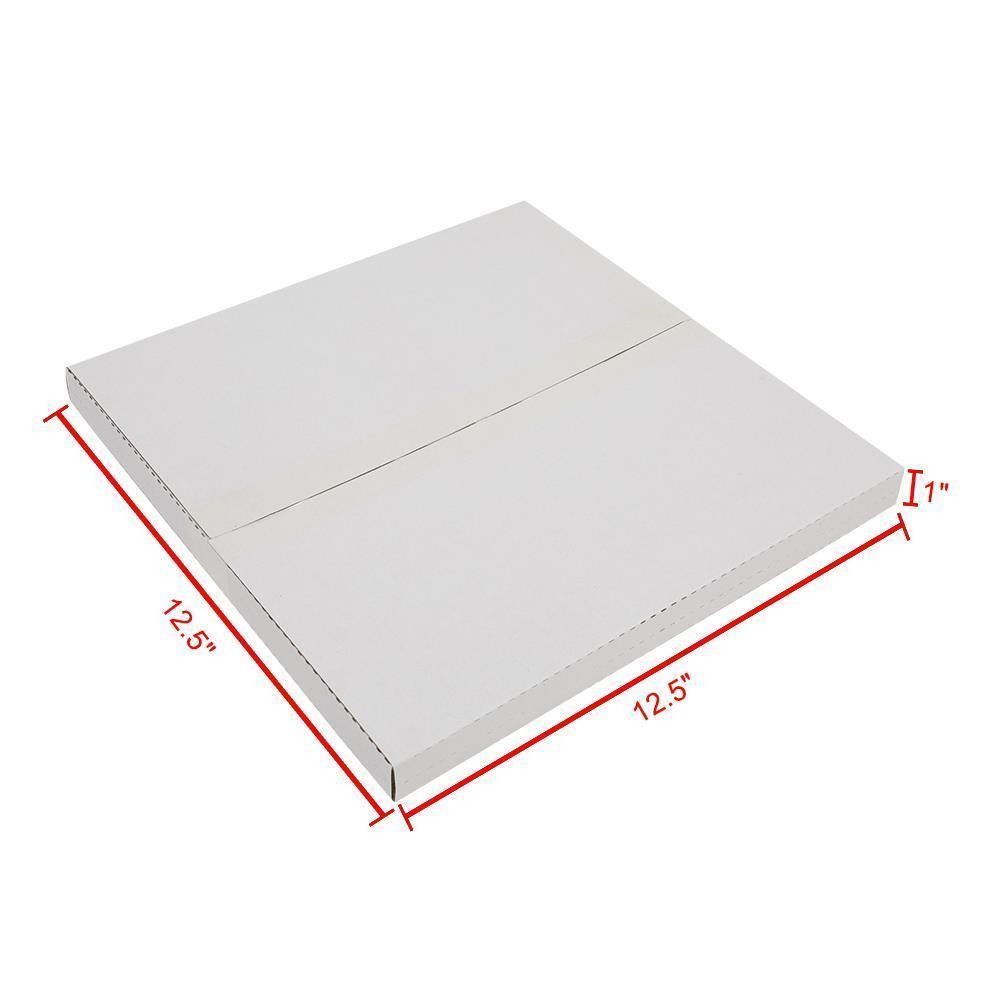100 LP Record Album Mailer Book Box 12.5″ x 12.5″ x (1/2″ or 1″) White Portable